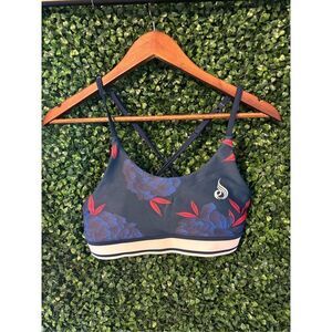 Ryderwear Blue and Red Floral Sports Bra